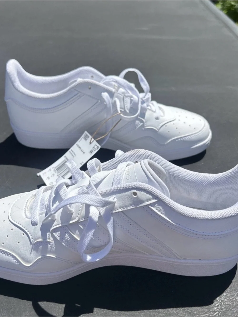 adidas White Low-Top Leather Sneakers